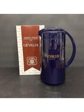 NEW GEVALIA COFFEE Thermal Carafe Thermos 1 Qt Cobalt Blue